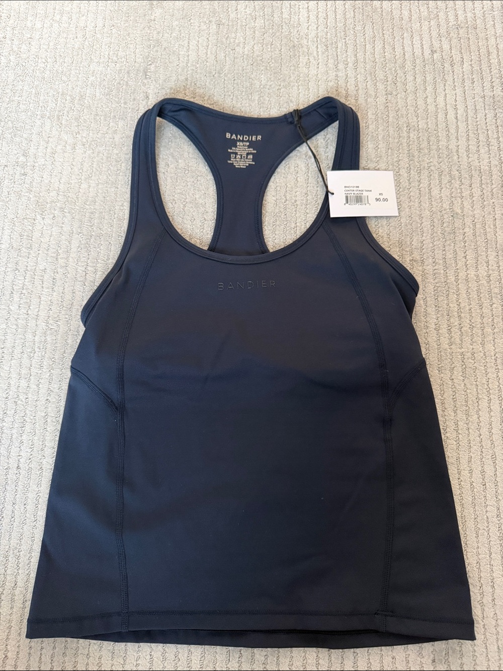 Bandier Navy Racerback Sports Bra Tank